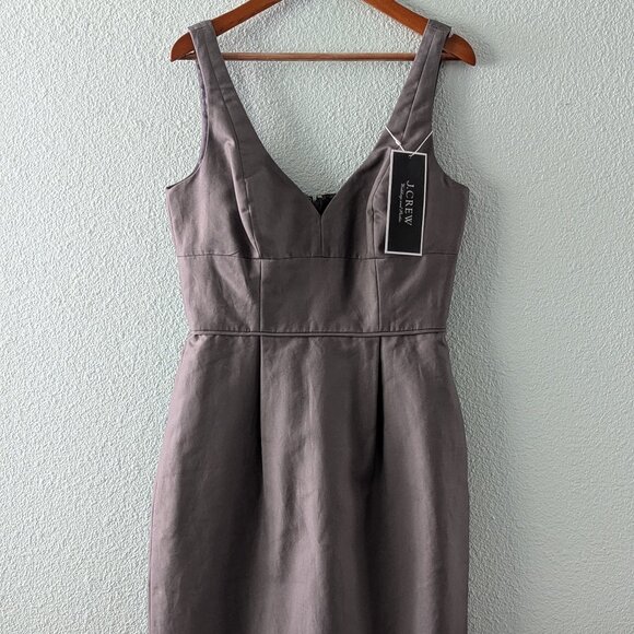 J. Crew Women’s Gray Cotton Corset Dress Lined With Pockets NWT - Picture 1 of 9